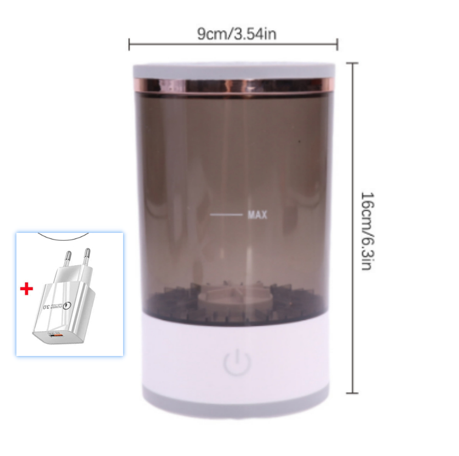 Makeup brush cleaner with 9 x 16 cm dimensions