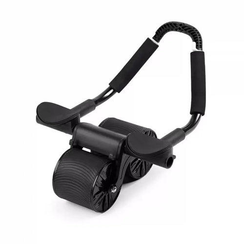 Black automatic rebound abdominal wheel with elbow pads
