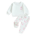 Toddler Baby Girl Boy Halloween Clothes Pumpkin Shirt Ghost Sweatshirt Pants Fall Outfit Baby Halloween Costumes (White Ghost 6-12 Months)