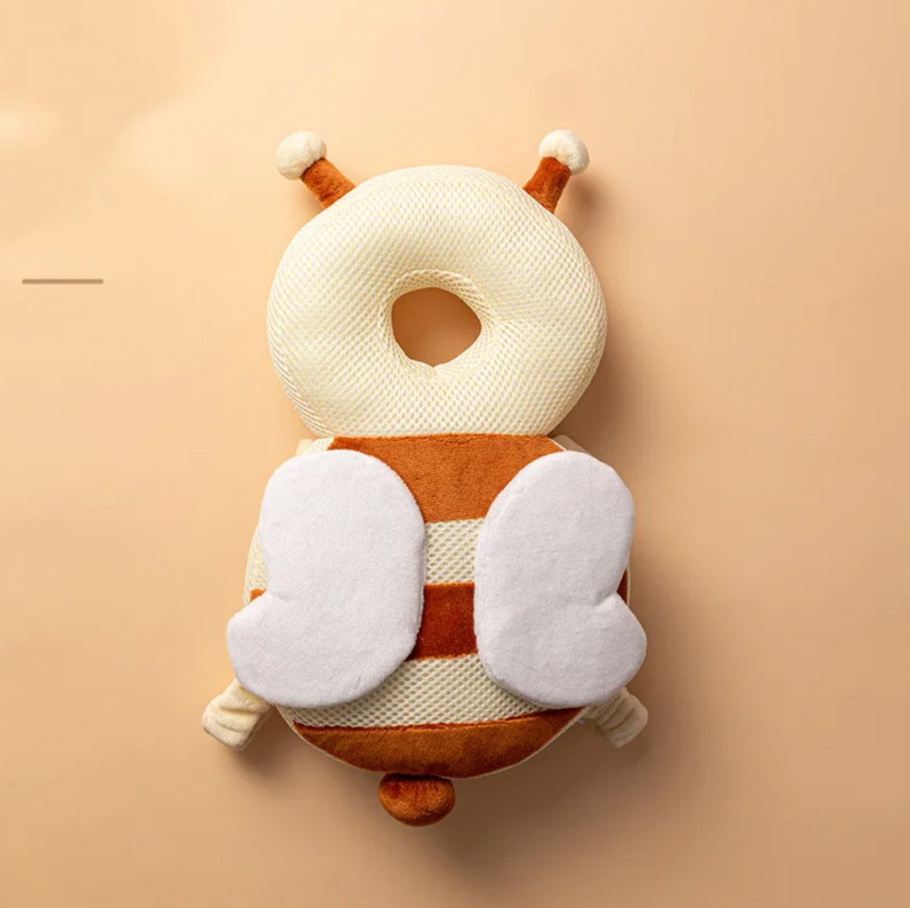 Bee toddler head protection pad backpack, rear view