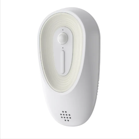 White pet odor eliminator for litter boxes, front view, front view