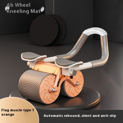 Automatic rebound abdominal wheel with orange wheels