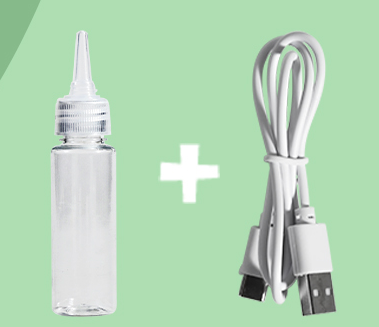 Pet spray brush accessories: water bottle and USB charging cable