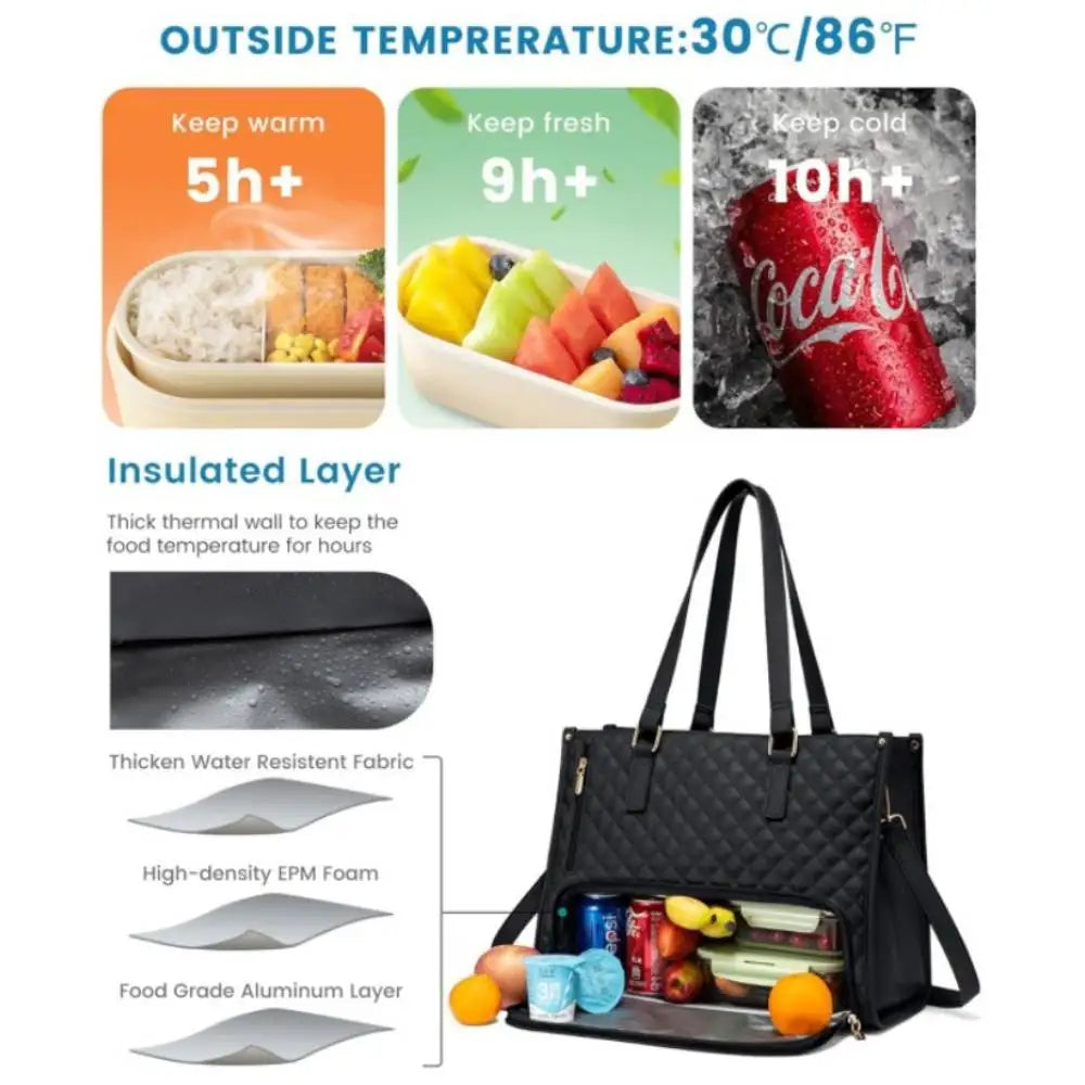 Insulated lunch bag layers and hours it keeps food cold or warm