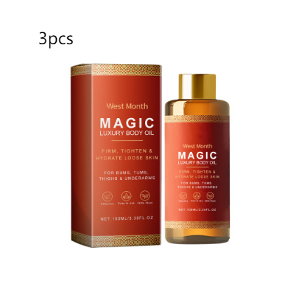 Three-pack of soothing body oil with box