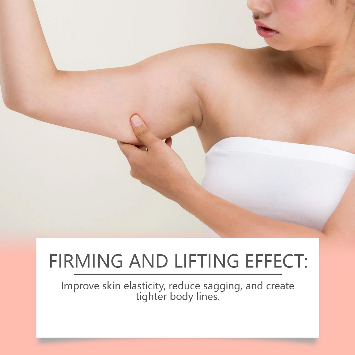 Woman's arm showing the firming effect of soothing body oil