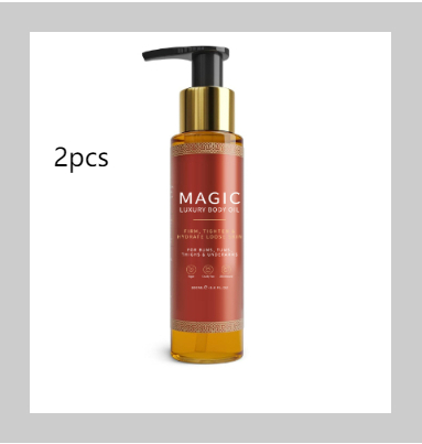Two-pack of soothing body oil with box, front view