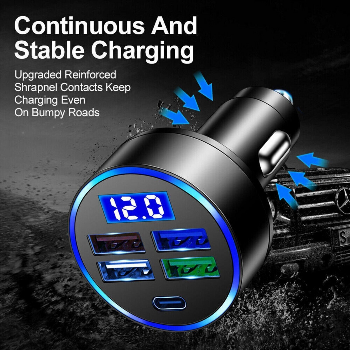 5 USB Port Super Fast Car Charger Adapter For iPhone Samsung Android Cell Phone