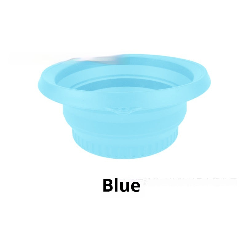 Light blue collapsible silicone ice basin