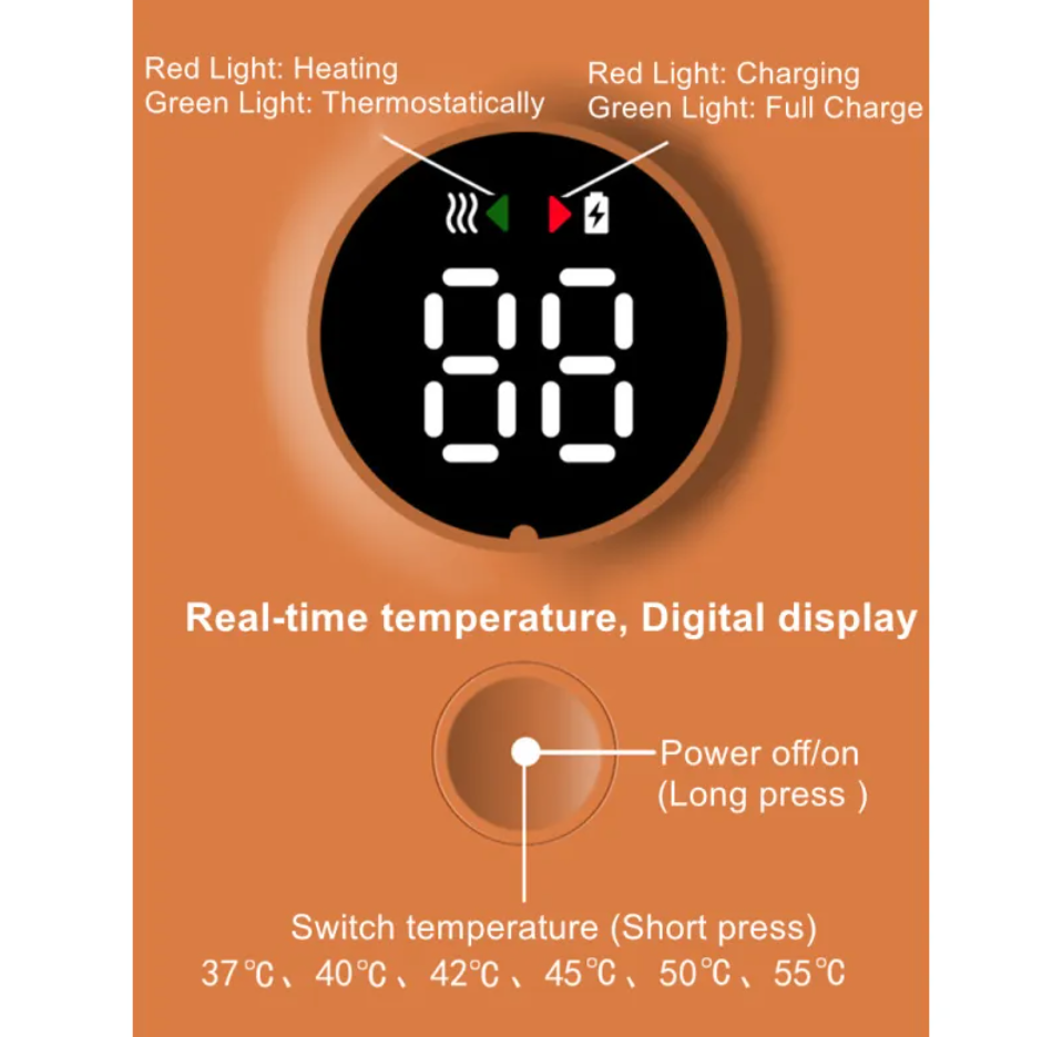 Baby bottle warmer digital temperature display and button controls