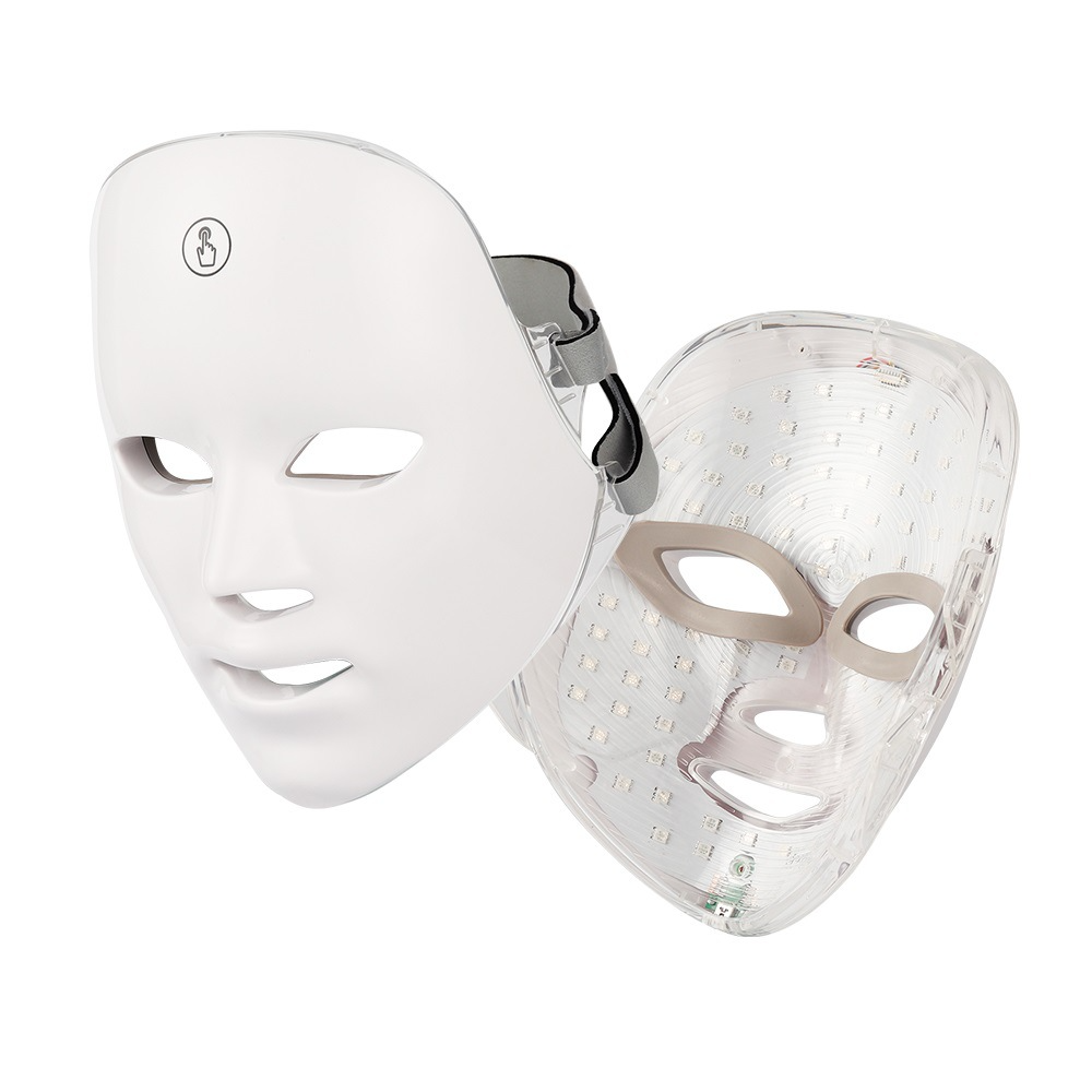 LED facial beauty mask, front and inner LED side