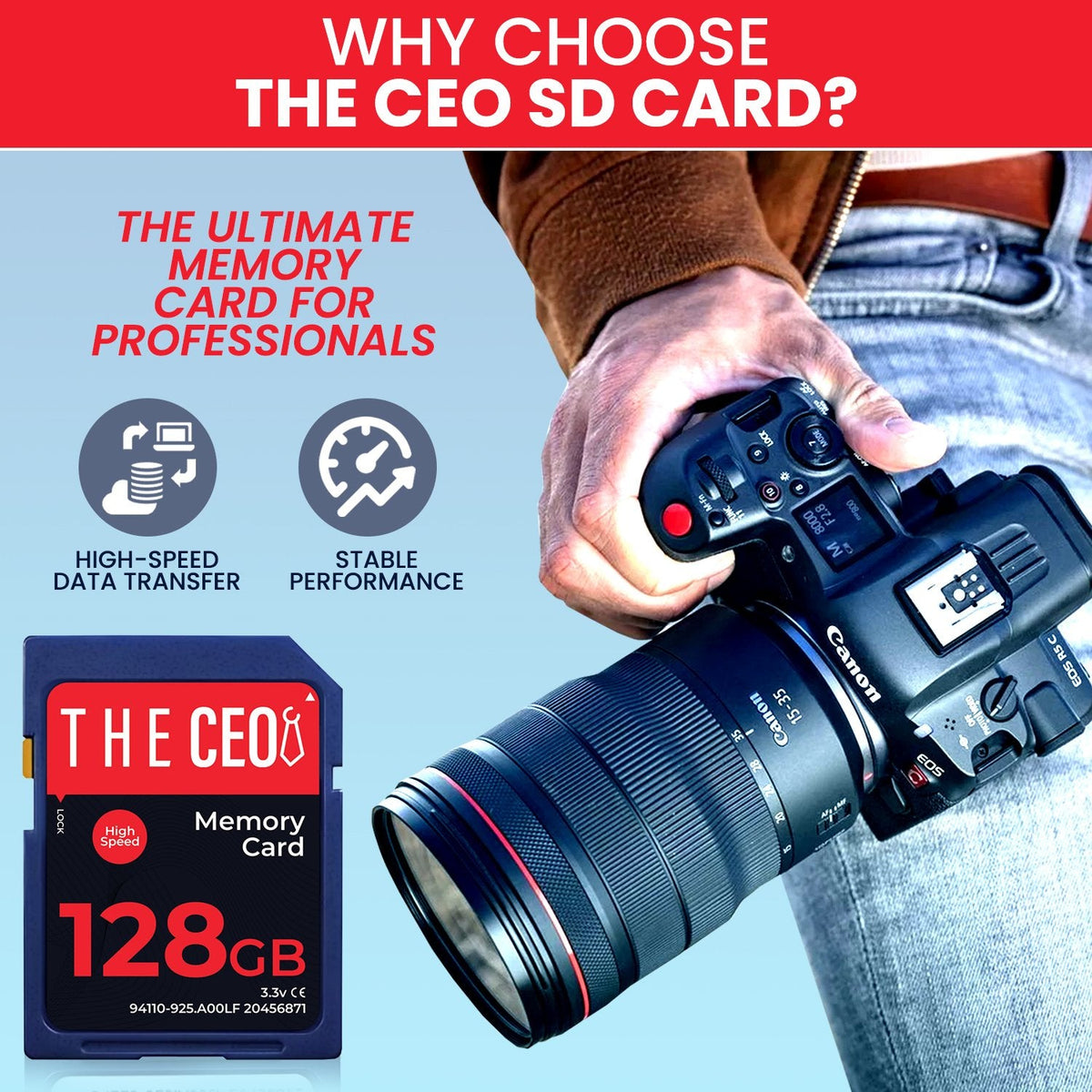 128G SD Memory Card Ultra SDHC UHS-I 90MB/s, C10, U1, Full HD, SD Card